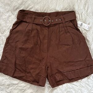 Faithfull the Brand High Waist Brown Shorts